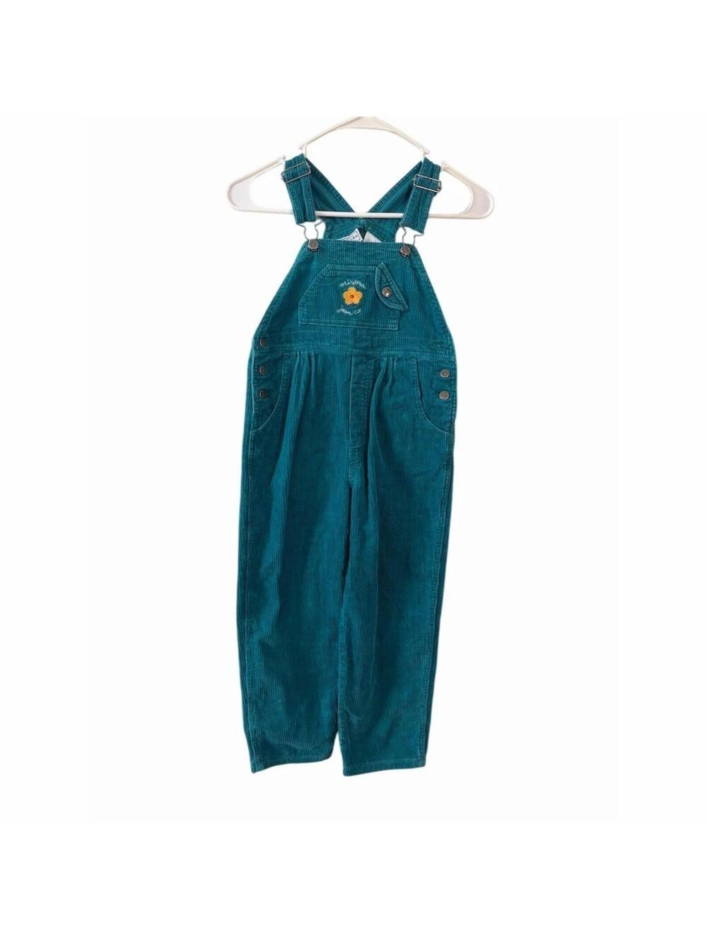 Rare Vintage 90’s Arizona Jean Co Overalls Girls Size 6 Teal Bib Adjustable